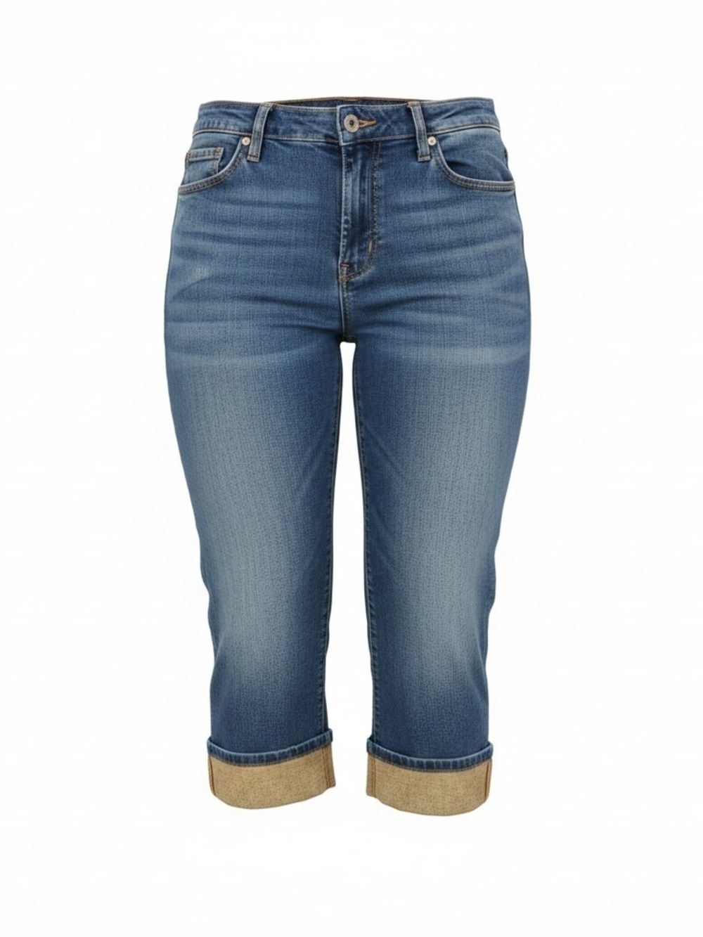 Levi's 515 Cuffed Capri Jeans Women's Size 16 Medium Wash Stretch